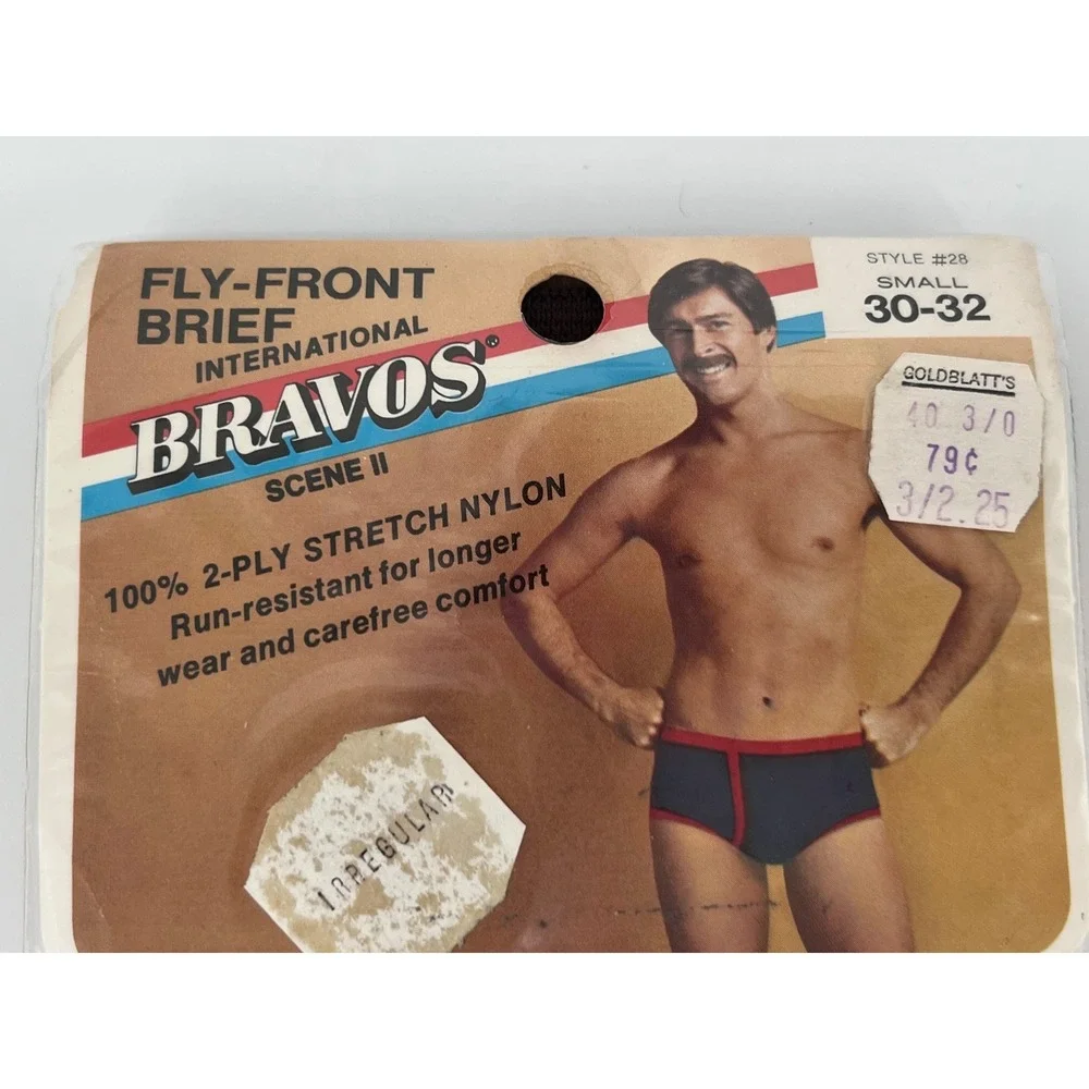 Bravos Scene II Underwear Briefs Bikini Lot Small 30-32 Vintage 70s 3pk NOS